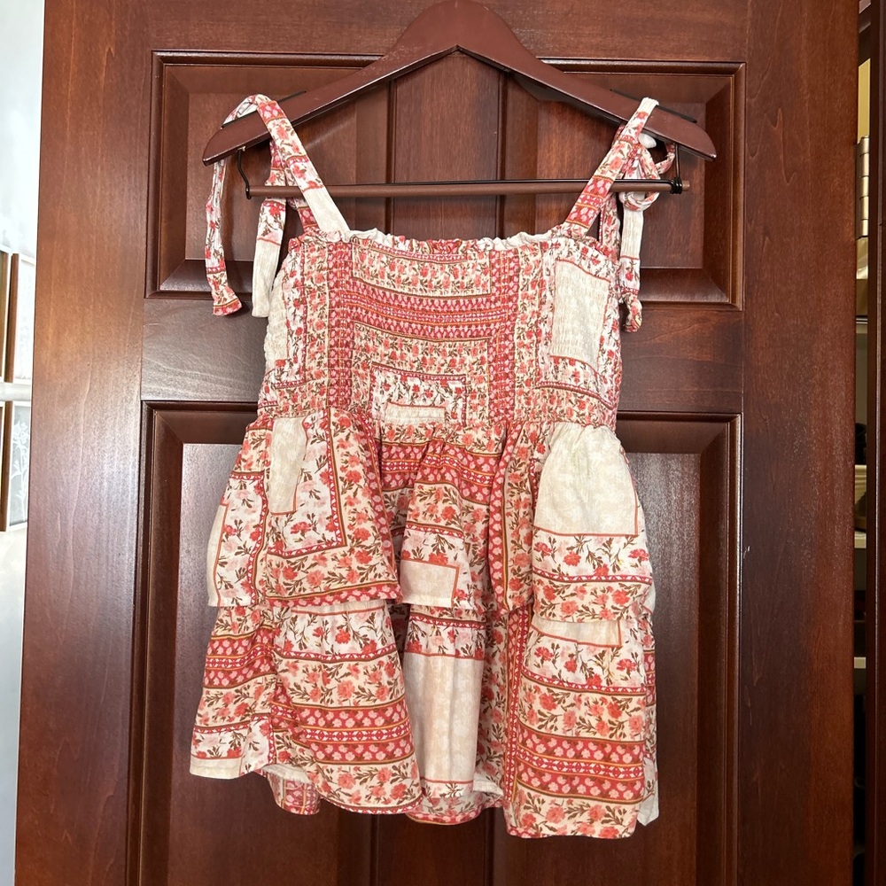 American Eagle Smocked Floral Patchwork Tank Top … - image 3